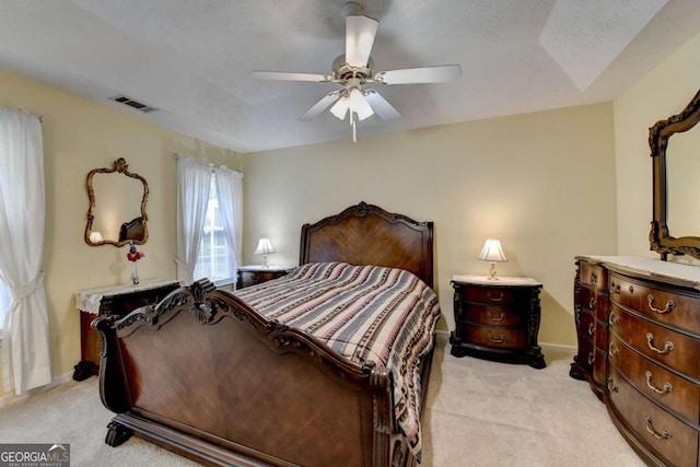 1818 Mcconnell Rd, Grayson, GA 30017 - bedroom with light colored carpet, ceiling fan, and baseboards