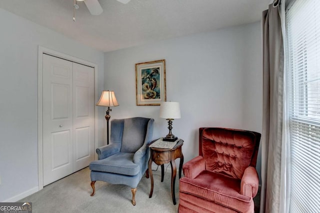 1818 Mcconnell Rd, Grayson, GA 30017 - sitting room with carpet floors and a ceiling fan