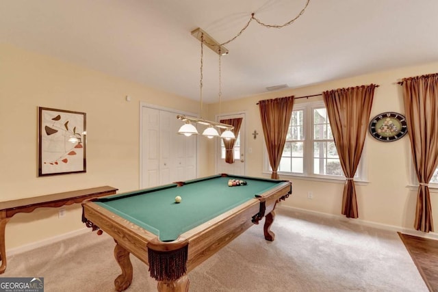 1818 Mcconnell Rd, Grayson, GA 30017 - game room featuring carpet, billiards table, and baseboards