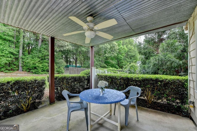 1818 Mcconnell Rd, Grayson, GA 30017 - view of patio with a ceiling fan and outdoor dining space