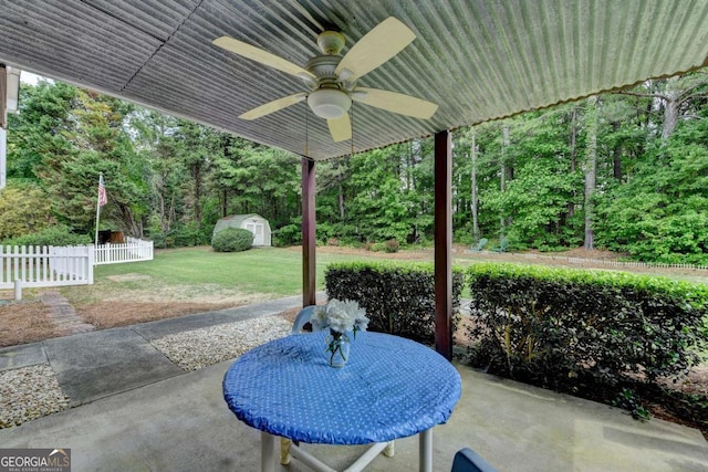 1818 Mcconnell Rd, Grayson, GA 30017 - view of patio with ceiling fan