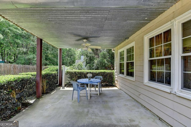 1818 Mcconnell Rd, Grayson, GA 30017 - view of patio featuring a ceiling fan and outdoor dining space