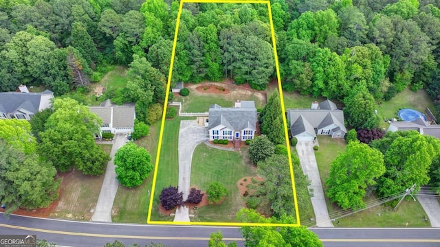 1818 Mcconnell Rd, Grayson, GA 30017 - aerial perspective of suburban area featuring property boundaries highlighted