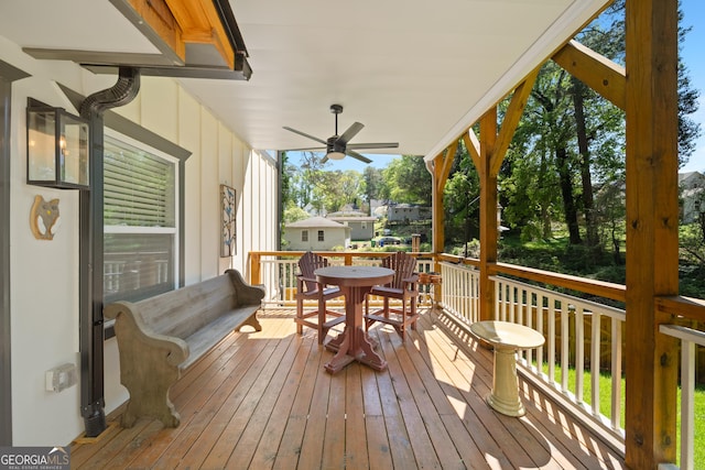 308 Reed St, Scottdale, GA 30079 - wooden terrace featuring ceiling fan