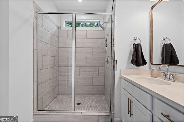 6045 Stargazer Way, Cumming, GA 30028 - full bathroom featuring vanity and a stall shower