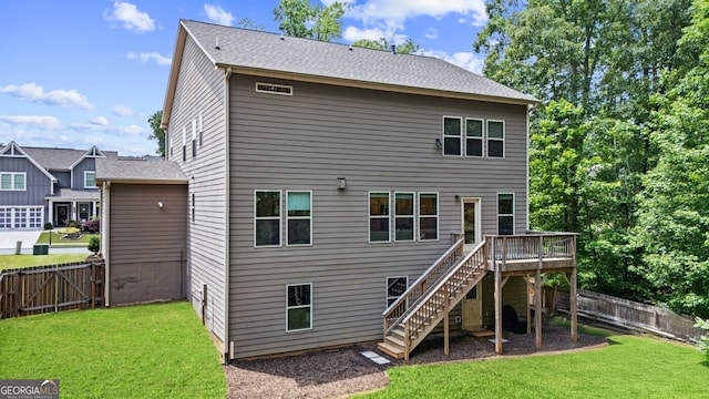 6045 Stargazer Way, Cumming, GA 30028 - back of house featuring stairs and a deck