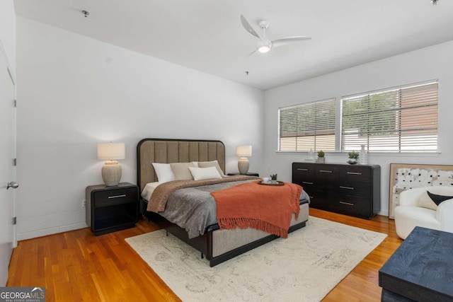 820 Dekalb Ave NE Unit 2, Atlanta, GA 30307 - bedroom featuring light wood-type flooring, a ceiling fan, and baseboards