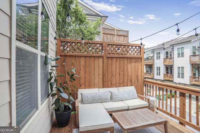 4202 Deming Cir, Sandy Springs, GA 30342 - wooden deck featuring outdoor lounge area