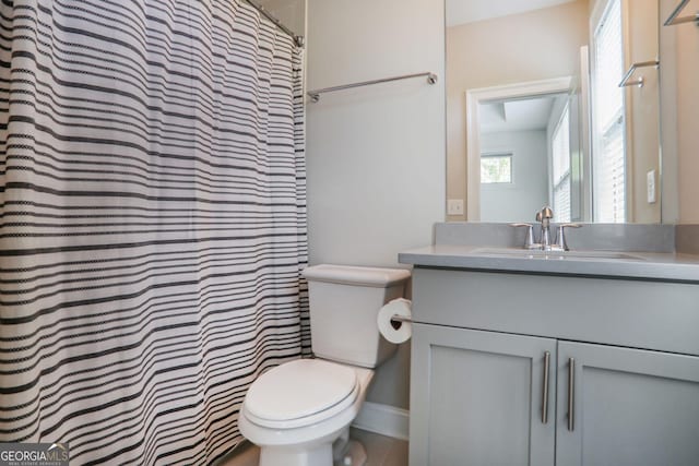 4202 Deming Cir, Sandy Springs, GA 30342 - bathroom with vanity and a shower with curtain