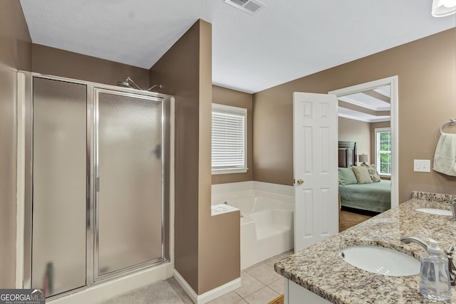 70 Merion Way, Newnan, GA 30265 - bathroom with double vanity, a shower stall, a bath, and ensuite bath