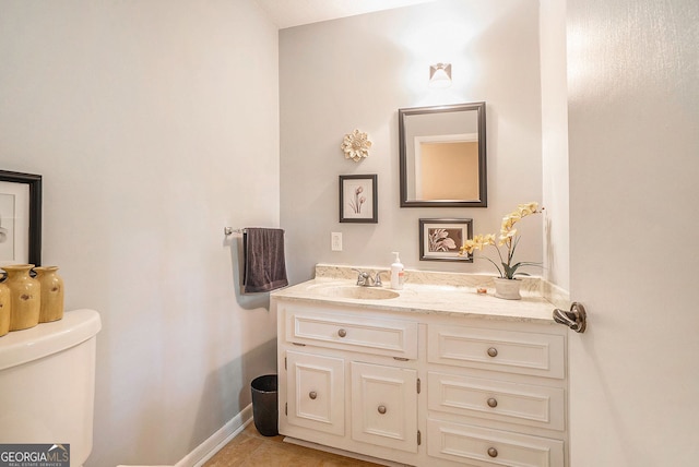 1310 Chilton Woods Rd, Rutledge, GA 30663 - half bath with vanity and tile patterned floors