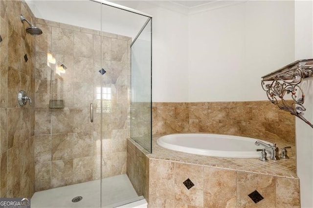 3635 Paces Cir Unit 1405, Atlanta, GA 30326 - bathroom featuring a garden tub and a stall shower