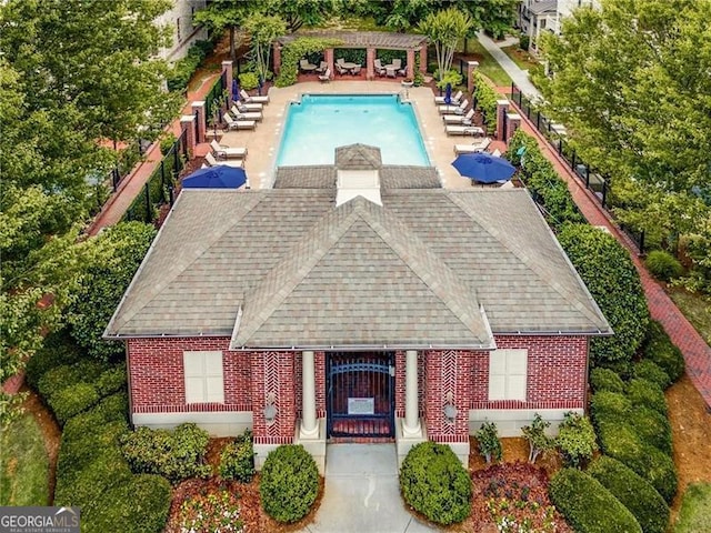 3635 Paces Cir Unit 1405, Atlanta, GA 30326 - community pool featuring a pergola and a patio area
