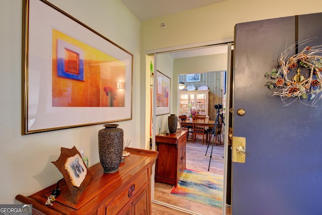 227 Shakespeare Dr # 303, Clayton, GA 30525 - hallway with light wood-style flooring