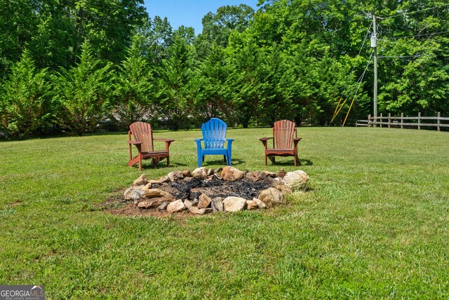 534 Mountainside Dr, Rabun Gap, GA 30568 - view of yard with a fire pit