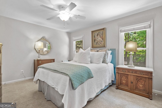 120 Forest Breeze Cv, Alpharetta, GA 30022 - bedroom with light carpet and ceiling fan