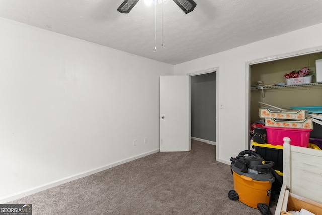 157 Glendale Hts, Winterville, GA 30683 - carpeted bedroom with baseboards, a closet, and ceiling fan