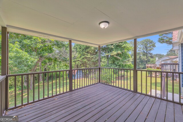 1407 Water Wheel Dr, Bethlehem, GA 30620 - wooden deck with a yard and view of scattered trees