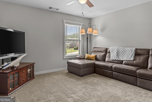 1111 Cobblestone Dr, Bogart, GA 30622 - carpeted living room with a ceiling fan and baseboards