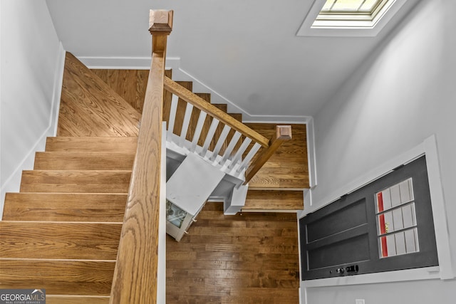1111 Cobblestone Dr, Bogart, GA 30622 - staircase with wood finished floors