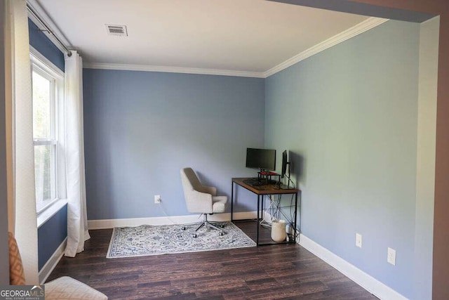 6298 Pierless Ave, Sugar Hill, GA 30518 - office with wood finished floors and crown molding