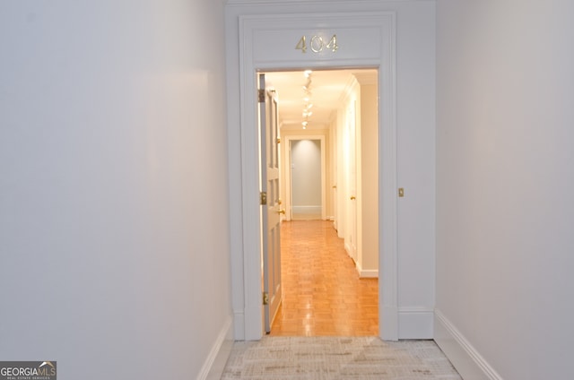 2734 Peachtree Rd NW Unit C-404, Atlanta, GA 30305 - hallway with baseboards and crown molding
