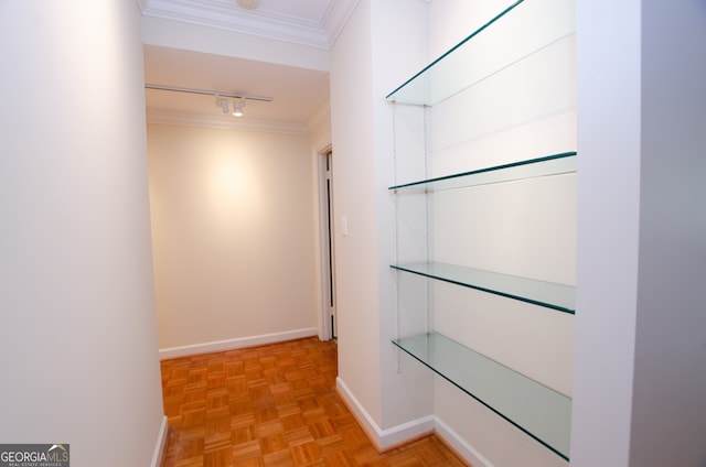 2734 Peachtree Rd NW Unit C-404, Atlanta, GA 30305 - corridor featuring track lighting, crown molding, and baseboards