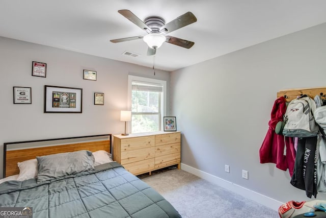 6540 Terracewood Ln, Gainesville, GA 30506 - bedroom featuring baseboards, light colored carpet, and ceiling fan