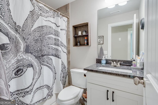 6540 Terracewood Ln, Gainesville, GA 30506 - full bath with vanity, toilet, and curtained shower