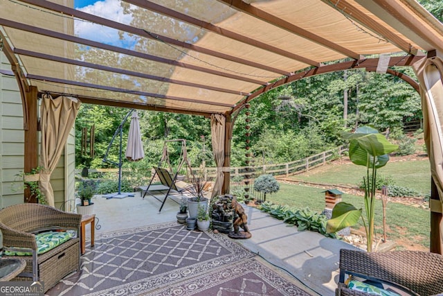 6540 Terracewood Ln, Gainesville, GA 30506 - fenced backyard with a pergola and a patio area