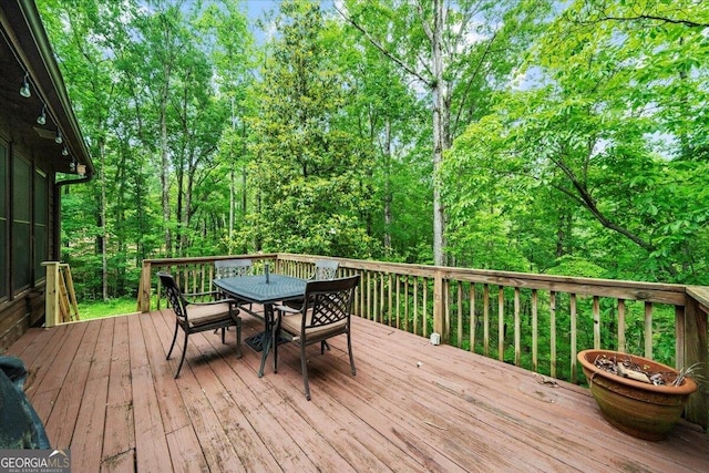 15 Bailey St, Whitesburg, GA 30185 - wooden deck featuring outdoor dining area