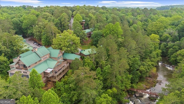 15 Bailey St, Whitesburg, GA 30185 - view from above of property with a heavily wooded area