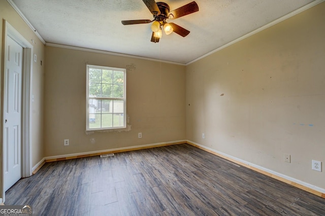 6 Mill St, Jackson, GA 30233 - spare room with wood finished floors, ornamental molding, ceiling fan, and baseboards