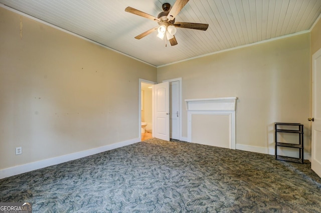 6 Mill St, Jackson, GA 30233 - carpeted spare room featuring ceiling fan, ornamental molding, and baseboards