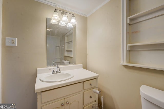 6 Mill St, Jackson, GA 30233 - bathroom with toilet, vanity, and crown molding