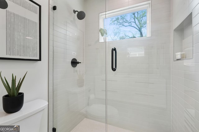 102 Rockyford Rd, Atlanta, GA 30317 - bathroom featuring toilet and a stall shower