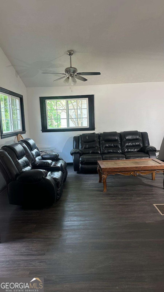 2812 Maple Rd SE, Rome, GA 30161 - living area featuring wood finished floors, plenty of natural light, and ceiling fan