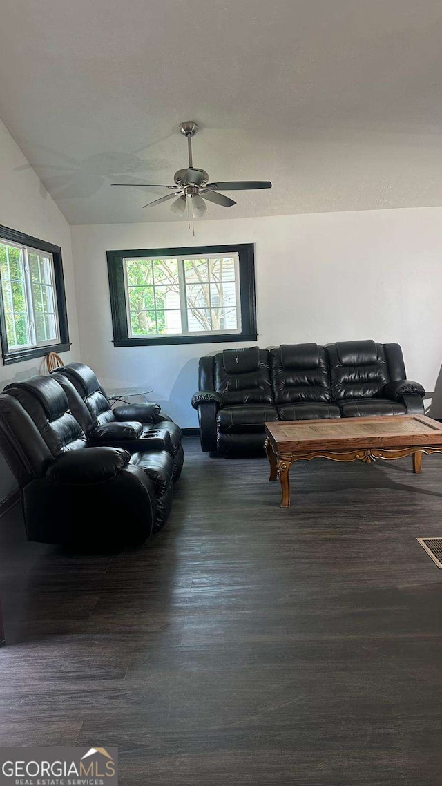 2812 Maple Rd SE, Rome, GA 30161 - living room with wood finished floors, plenty of natural light, and a ceiling fan