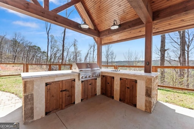 146 David Dr, Tiger, GA 30576 - view of patio / terrace with exterior kitchen and a sink