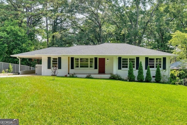 612 Oakcrest Dr, Rockmart, GA 30153 - ranch-style home with an attached carport, concrete driveway, and a shingled roof