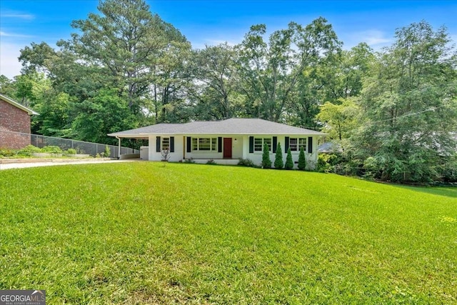 612 Oakcrest Dr, Rockmart, GA 30153 - ranch-style home featuring an attached carport and concrete driveway