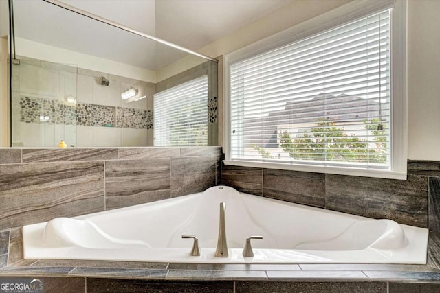 1835 Henley Way, Alpharetta, GA 30009 - full bathroom with a bath and a tile shower
