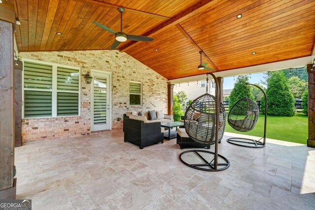 1835 Henley Way, Alpharetta, GA 30009 - view of patio / terrace featuring an outdoor living space and ceiling fan
