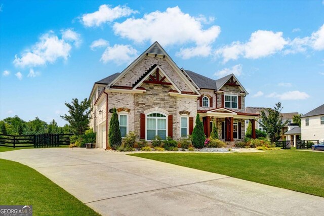 1835 Henley Way, Alpharetta, GA 30009 - view of front of home featuring stone siding, concrete driveway, and an attached garage