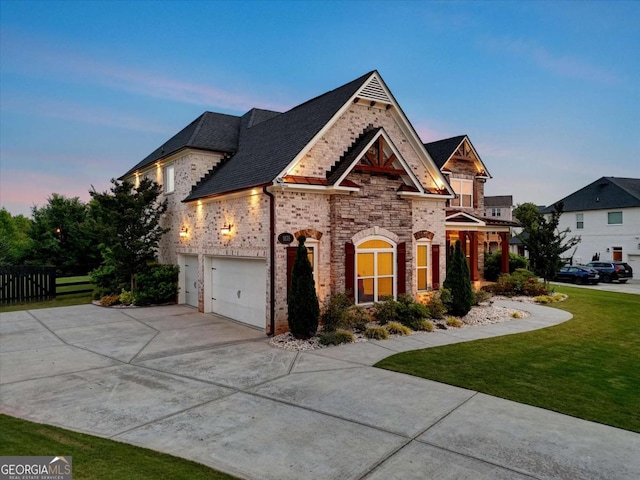 1835 Henley Way, Alpharetta, GA 30009 - view of front of property featuring concrete driveway, stone siding, and brick siding