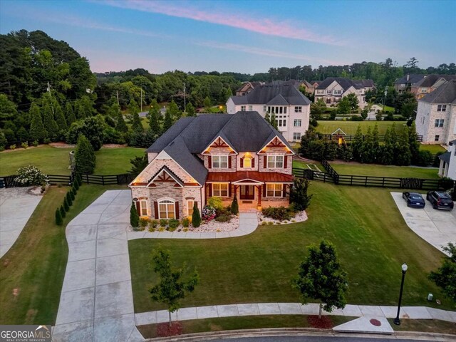 1835 Henley Way, Alpharetta, GA 30009 - view of front of home with stone siding and driveway