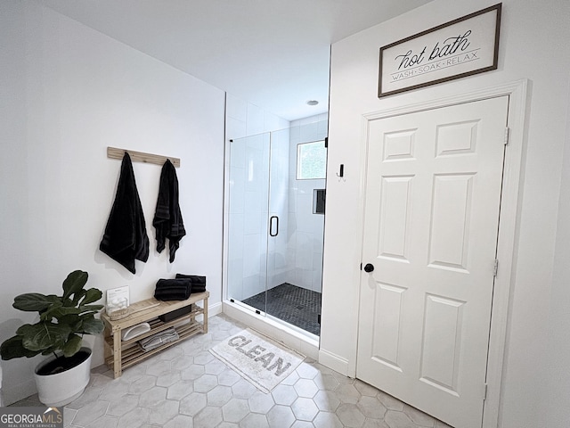 128 Golden Hills Dr, Woodstock, GA 30189 - mudroom with light tile patterned floors and baseboards