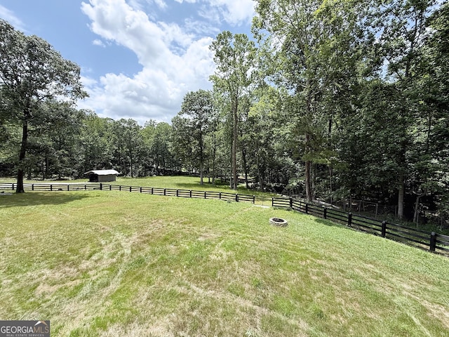 128 Golden Hills Dr, Woodstock, GA 30189 - view of yard with a view of rural / pastoral area, a view of trees, and an outdoor structure