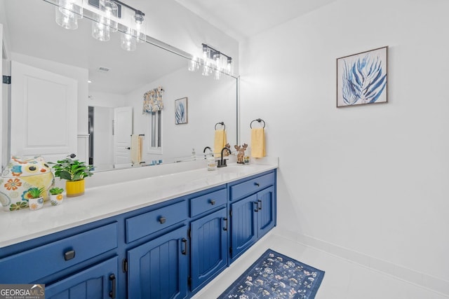 545 Matterhorn Way, Alpharetta, GA 30022 - bathroom with vanity, tile patterned floors, and baseboards