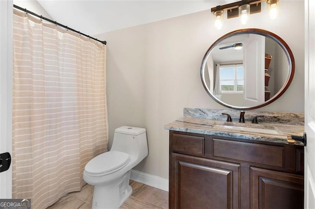 1204 Springdale Rd, Rockmart, GA 30153 - bathroom featuring vanity and lofted ceiling